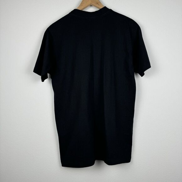 VINTAGE Howling Wolf Men Shirt Large Black Full Moon National Single Stitch - Picture 6 of 6